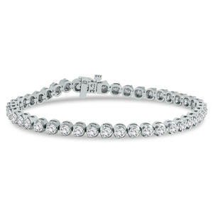 3 Carat TW Three Prong Diamond Tennis Bracelet in 14K White Gold